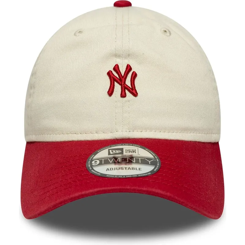 cap-izliekta-beige-adjustable-strap-9twenty-mini-washed-no-new-york-yankees-mlb-no-new-era