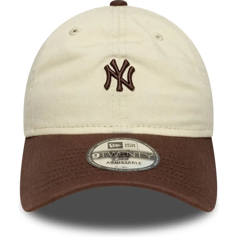 czapka-z-zakrzywionym-daszkiem-bezowo-brazowa-regulowana-9twenty-mini-washed-new-york-yankees-mlb-new-era