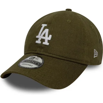 Casquette courbée verte ajustable 9TWENTY Linen Los Angeles Dodgers MLB New Era