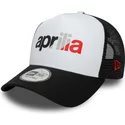 casquette-trucker-blanche-et-noire-a-frame-wordmark-aprilia-piaggio-new-era