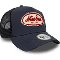 cepur-izliekta-truckeris-tumsi-zils-snapback-a-frame-oval-canvas-distress-no-new-era