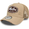 cepur-izliekta-truckeris-bruns-snapback-a-frame-oval-canvas-distress-no-new-era