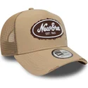 cepur-izliekta-truckeris-bruns-snapback-a-frame-oval-canvas-distress-no-new-era