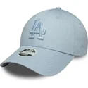 casquette-courbee-bleue-claire-ajustable-avec-logo-bleu-pour-femme-9forty-metallic-logo-los-angeles-dodgers-mlb-new-era