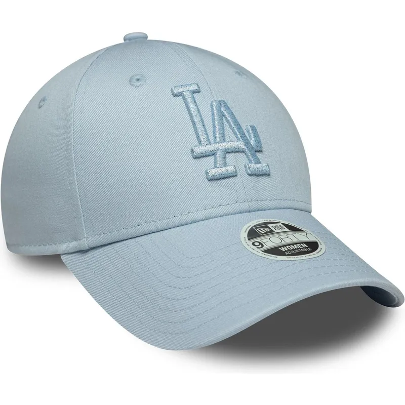 casquette-courbee-bleue-claire-ajustable-avec-logo-bleu-pour-femme-9forty-metallic-logo-los-angeles-dodgers-mlb-new-era