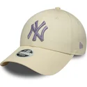 cap-izliekta-beige-adjustable-strap-9forty-metallic-no-new-york-yankees-mlb-no-new-era