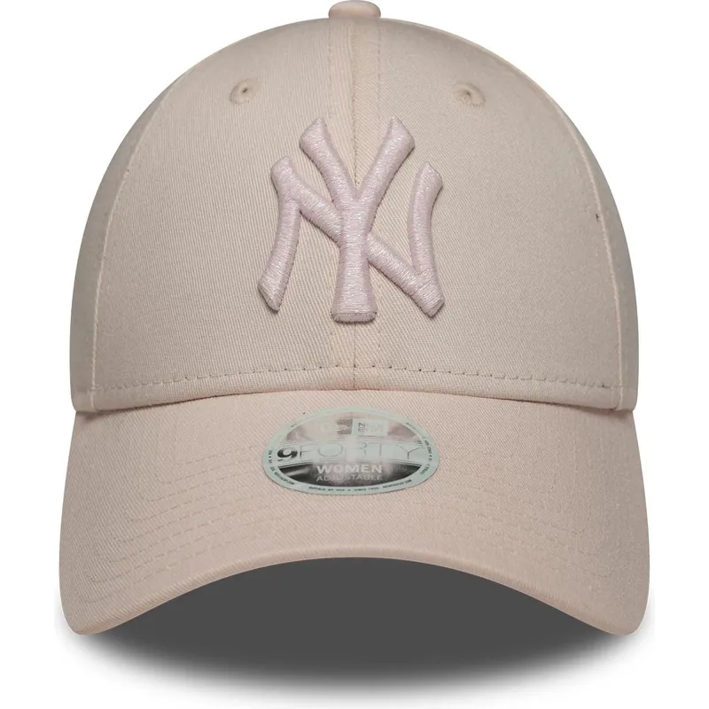 gorra-curva-rosa-ajustable-con-logo-rosa-para-mujer-9forty-metallic-logo-de-new-york-yankees-mlb-de-new-era