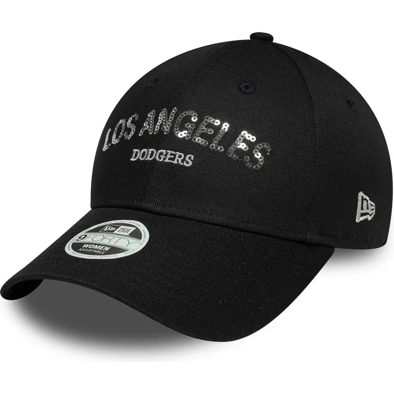 cap-izliekta-black-adjustable-strap-9forty-sequin-wordmark-no-los-angeles-dodgers-mlb-no-new-era