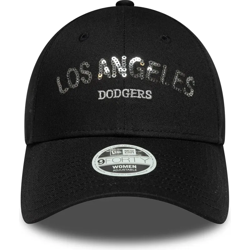 cap-izliekta-black-adjustable-strap-9forty-sequin-wordmark-no-los-angeles-dodgers-mlb-no-new-era