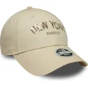 bojd-beige-justerbar-keps-for-dam-9forty-sequin-wordmark-fran-new-york-yankees-mlb-av-new-era