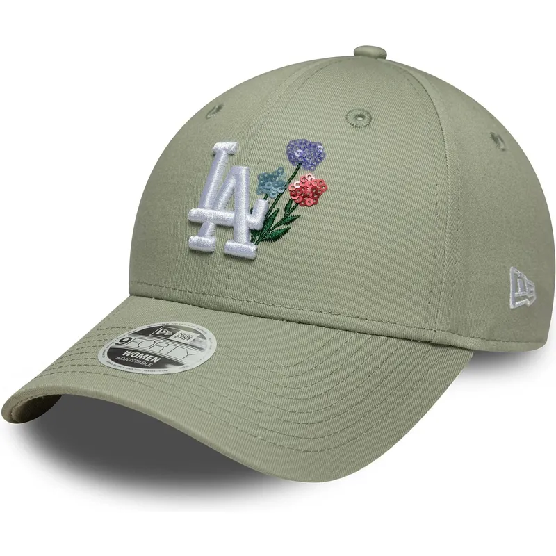 cap-izliekta-green-adjustable-strap-claro-9forty-floral-icon-no-los-angeles-dodgers-mlb-no-new-era