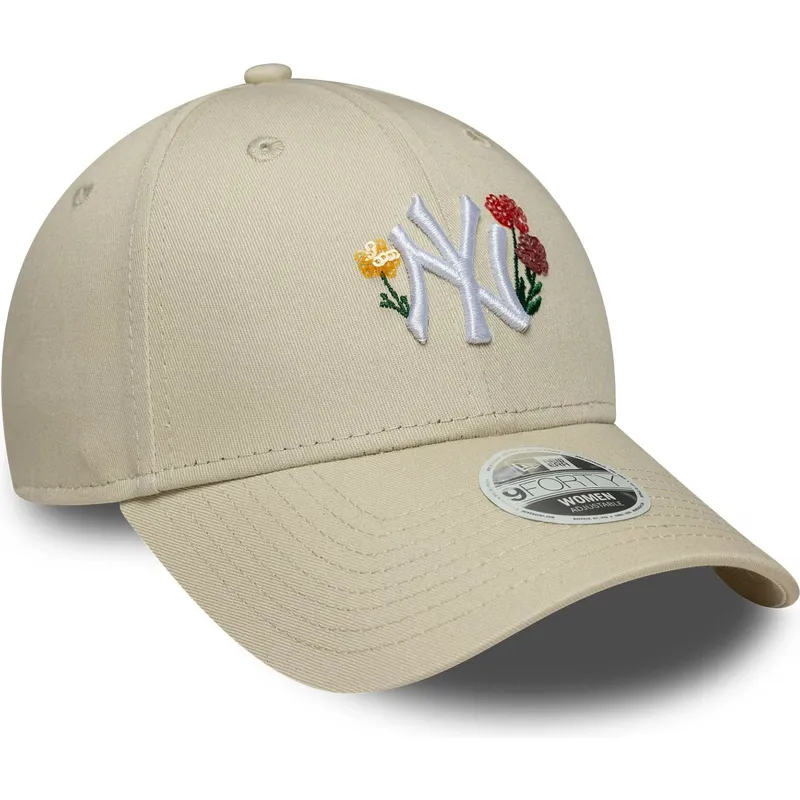 gorra-curva-beige-ajustable-para-mujer-9forty-floral-icon-de-new-york-yankees-mlb-de-new-era