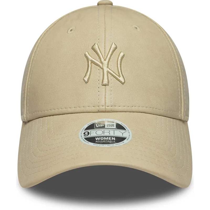 bojd-beige-justerbar-keps-med-beige-logotyp-for-dam-9forty-pu-fran-new-york-yankees-mlb-av-new-era