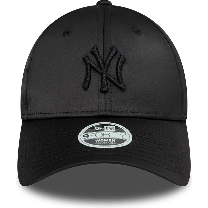 new-era-curved-brim-women-black-logo-9forty-satin-new-york-yankees-mlb-black-snapback-cap