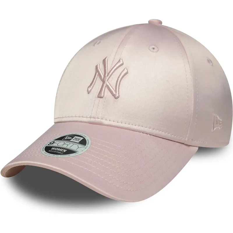 rozowa-regulowana-czapka-z-zakrzywionym-daszkiem-z-rozowym-logo-dla-kobiet-9forty-satin-new-york-yankees-mlb-new-era
