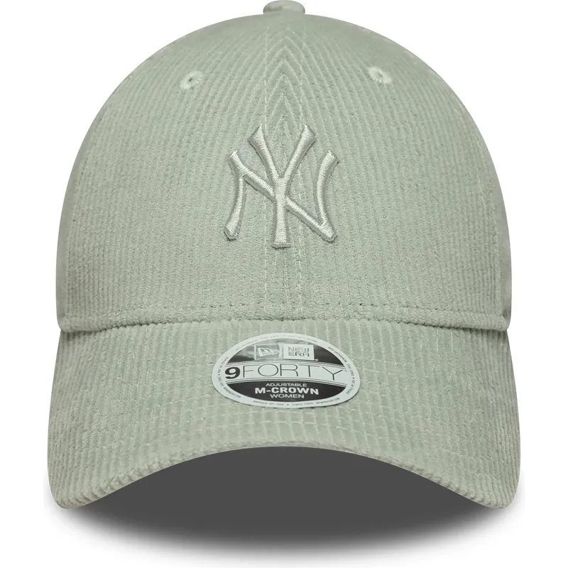 jasnozielona-regulowana-czapka-z-daszkiem-z-zielonym-logo-dla-kobiet-9forty-m-crown-pastel-cord-new-york-yankees-mlb-new-era