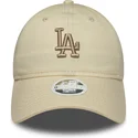 casquette-courbee-beige-ajustable-avec-logo-beige-pour-femme-9twenty-league-essential-midi-los-angeles-dodgers-mlb-new-era