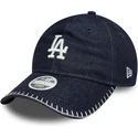 cepur-izliekta-tumsi-zils-regulejama-lente-9twenty-denim-stitch-no-los-angeles-dodgers-mlb-no-new-era
