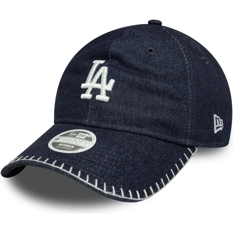 gorra-curva-azul-marino-ajustable-para-mujer-9twenty-denim-stitch-de-los-angeles-dodgers-mlb-de-new-era