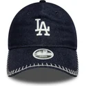 casquette-courbee-bleue-marine-ajustable-pour-femme-9twenty-denim-stitch-los-angeles-dodgers-mlb-new-era