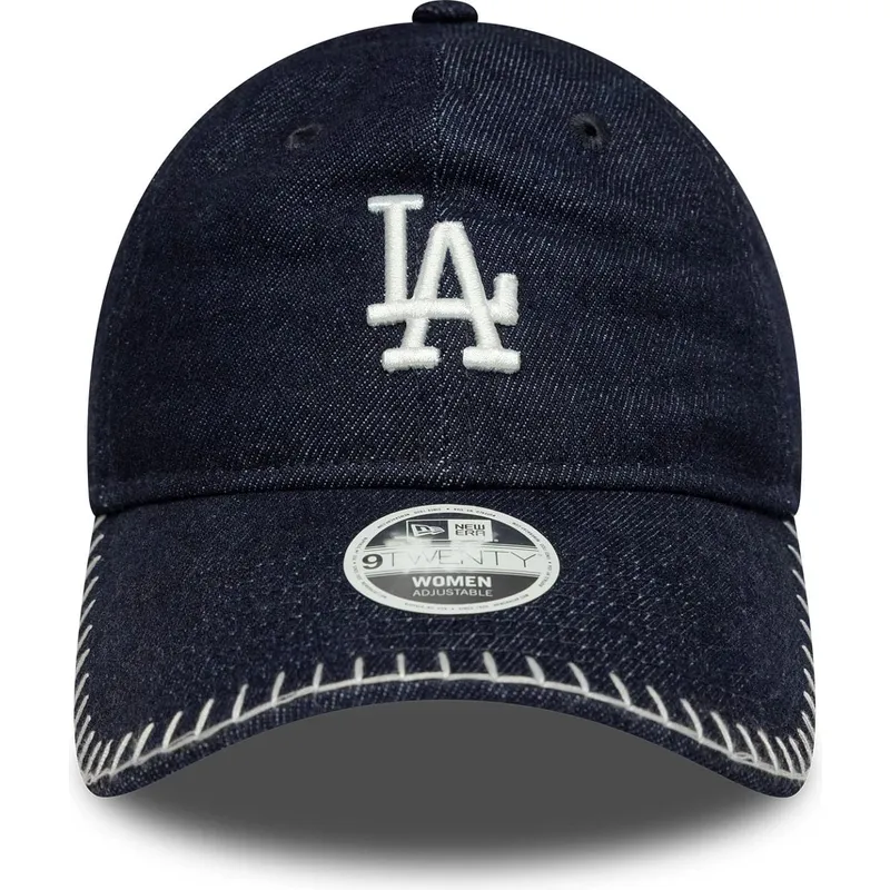 cap-izliekta-navy-blue-adjustable-strap-9twenty-denim-stitch-no-los-angeles-dodgers-mlb-no-new-era