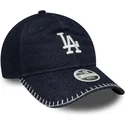 cepur-izliekta-tumsi-zils-regulejama-lente-9twenty-denim-stitch-no-los-angeles-dodgers-mlb-no-new-era