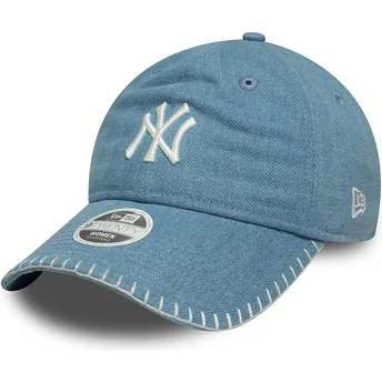 Cepur izliekta zils regulējama lente 9TWENTY Denim Stitch no New York Yankees MLB no New Era
