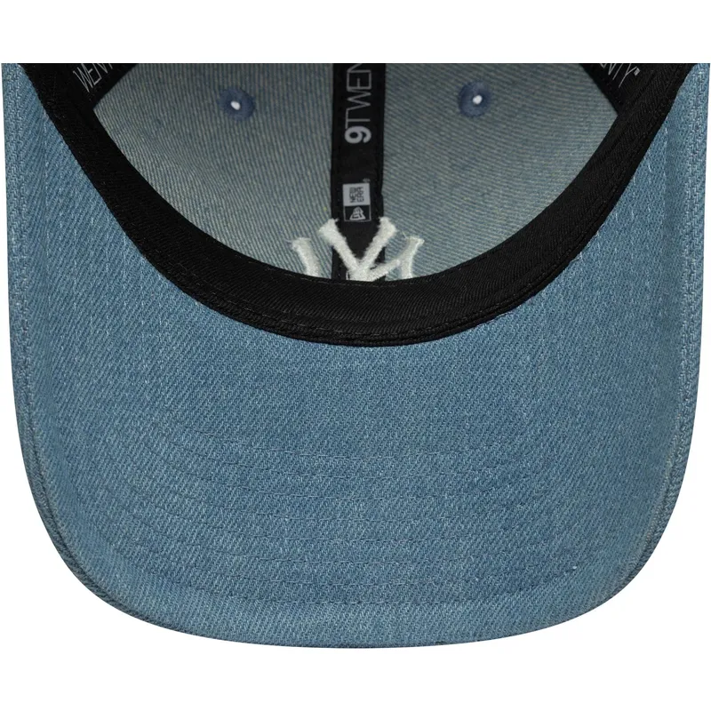 cap-izliekta-blue-adjustable-strap-9twenty-denim-stitch-no-new-york-yankees-mlb-no-new-era