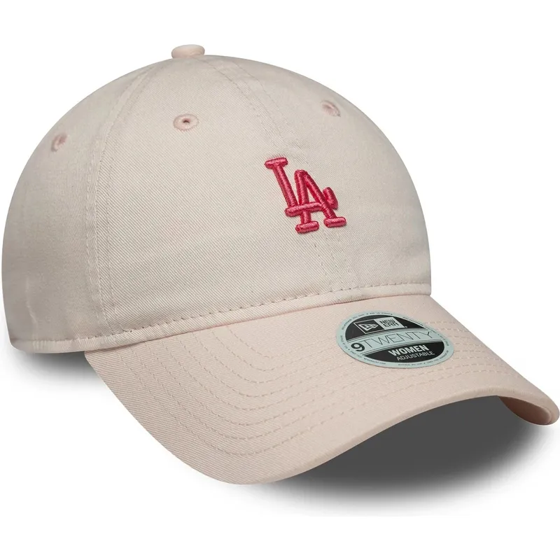 casquette-courbee-rose-ajustable-pour-femme-9twenty-washed-mini-los-angeles-dodgers-mlb-new-era