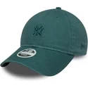 casquette-courbee-verte-ajustable-pour-femme-9twenty-washed-mini-new-york-yankees-mlb-new-era