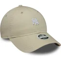 casquette-courbee-beige-ajustable-pour-femme-9twenty-washed-mini-new-york-yankees-mlb-new-era