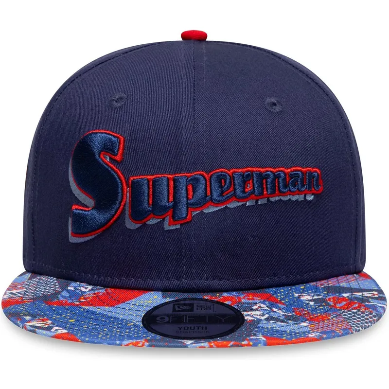 marinbla-platt-snapback-keps-for-barn-9fifty-superman-dc-comics-fran-new-era