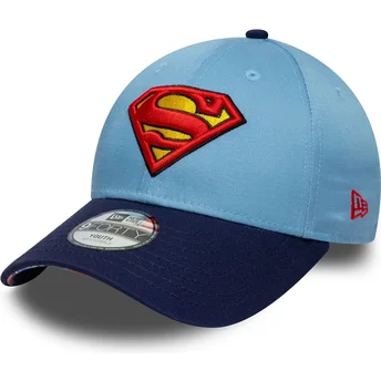 Cepur izliekta zils regulējama lente bērniem 9FORTY no Superman DC Comics no New Era