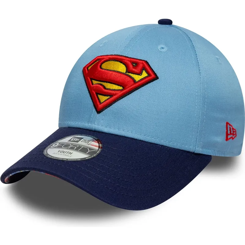 bojd-bla-justerbar-keps-for-barn-9forty-superman-dc-comics-fran-new-era