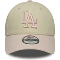 casquette-courbee-beige-et-rose-ajustable-pour-enfant-9forty-league-essential-los-angeles-dodgers-mlb-new-era