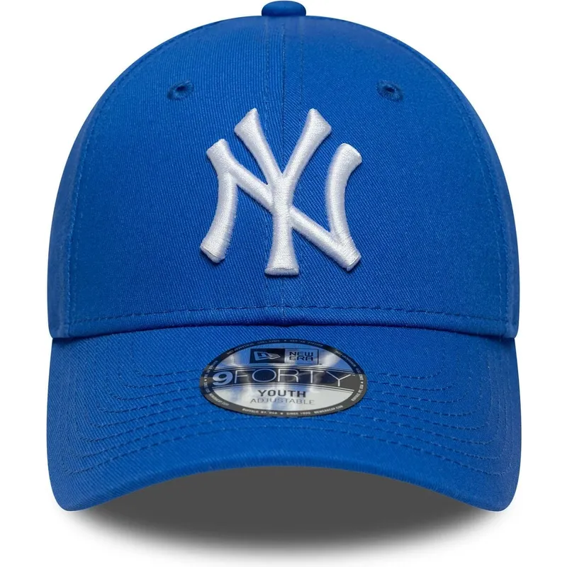 new-era-curved-brim-youth-9forty-league-essential-new-york-yankees-mlb-blue-adjustable-cap