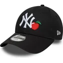 schwarze-gebogene-verstellbare-kinderkappe-9forty-fruit-icon-der-new-york-yankees-mlb-von-new-era