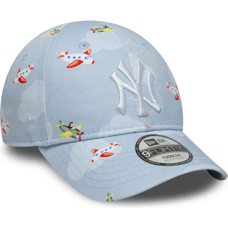 cepur-izliekta-zils-regulejama-lente-berniem-pequeno-9forty-plane-all-over-print-no-new-york-yankees-mlb-no-new-era