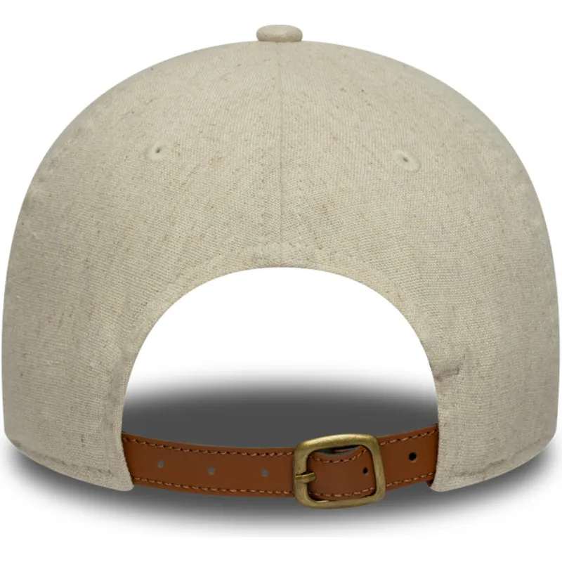 cap-izliekta-beige-adjustable-strap-9twenty-linen-no-new-york-yankees-mlb-no-new-era