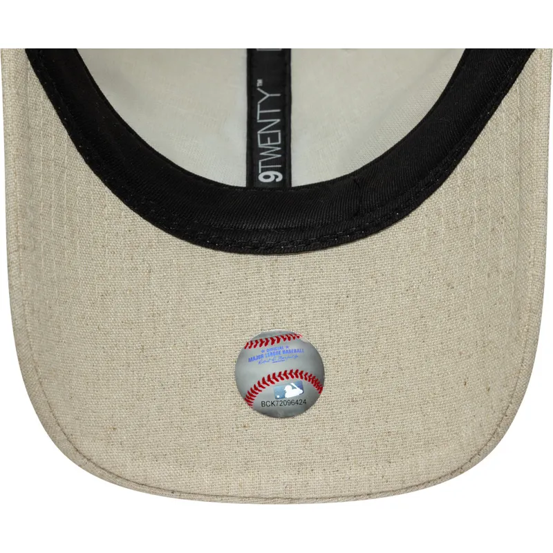 cap-izliekta-beige-adjustable-strap-9twenty-linen-no-new-york-yankees-mlb-no-new-era