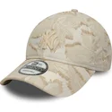 casquette-courbee-beige-ajustable-avec-logo-beige-9twenty-img-floral-new-york-yankees-mlb-new-era