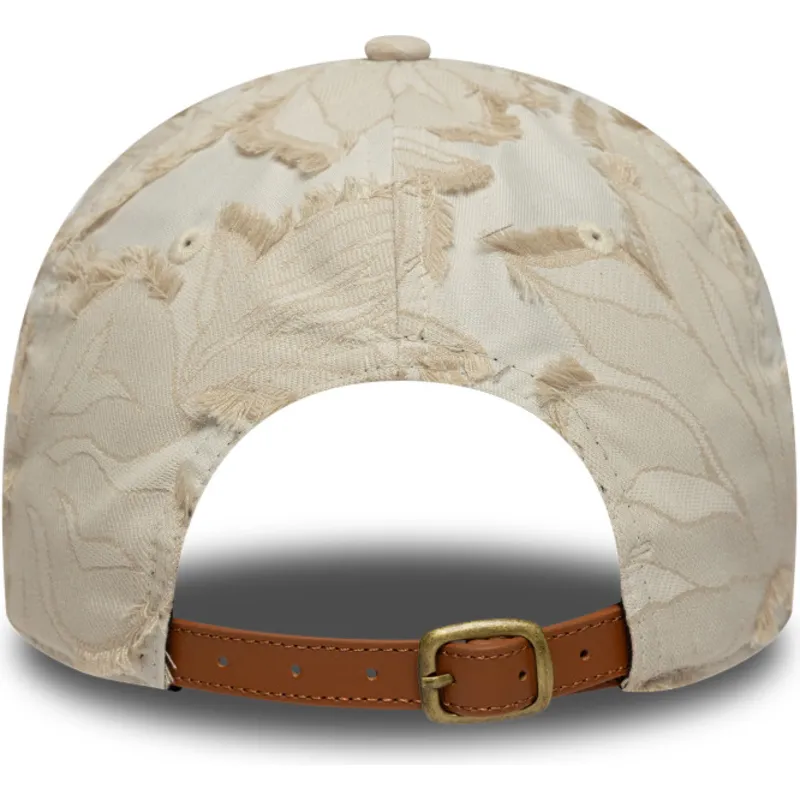 casquette-courbee-beige-ajustable-avec-logo-beige-9twenty-img-floral-new-york-yankees-mlb-new-era