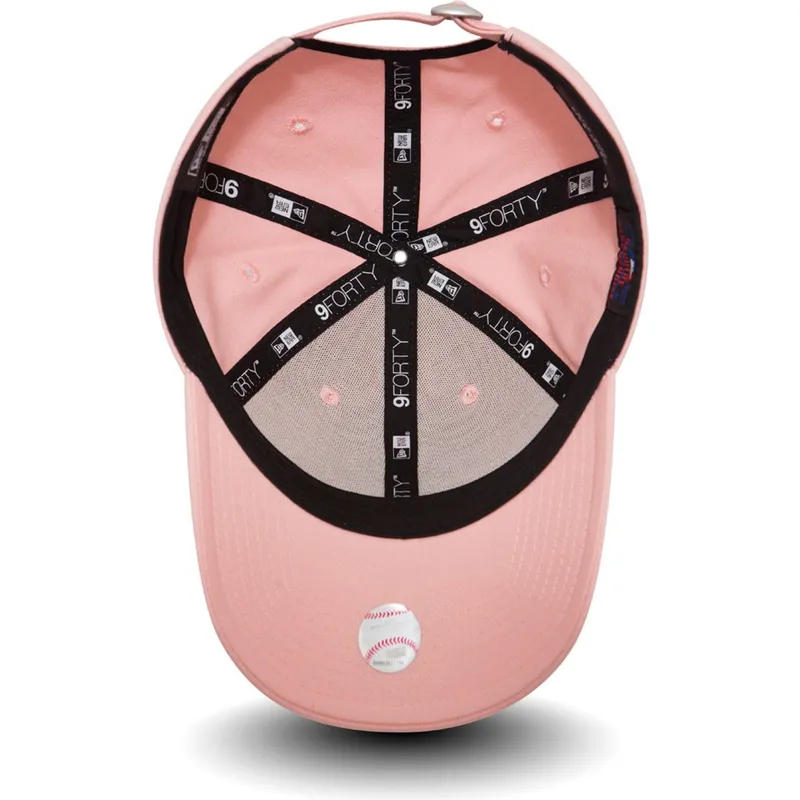 new-era-curved-brim-9forty-league-essential-new-york-yankees-mlb-pink-adjustable-cap