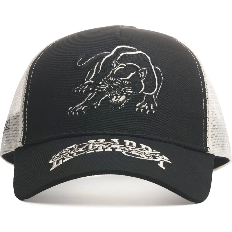 schwarze-trucker-kappe-contrast-stitch-panther-graphic-von-ed-hardy