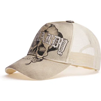 Czapka trucker beżowa Gothic Skull Graphic Ed Hardy