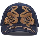 cepur-izliekta-truckeris-tumsi-zils-snapback-skull-and-snakes-graphic-no-ed-hardy
