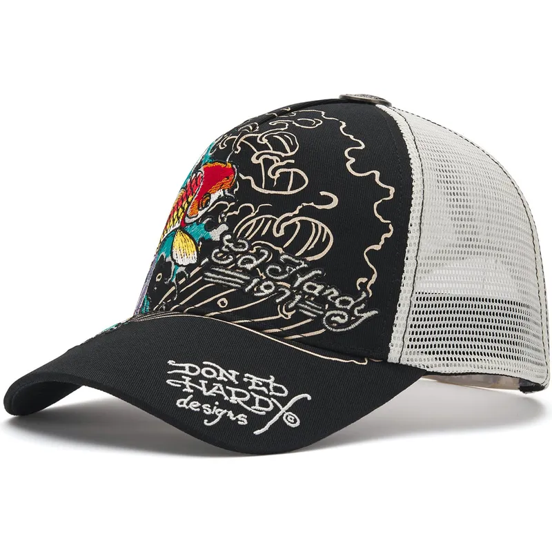 casquette-trucker-noire-1971-koi-fish-ed-hardy