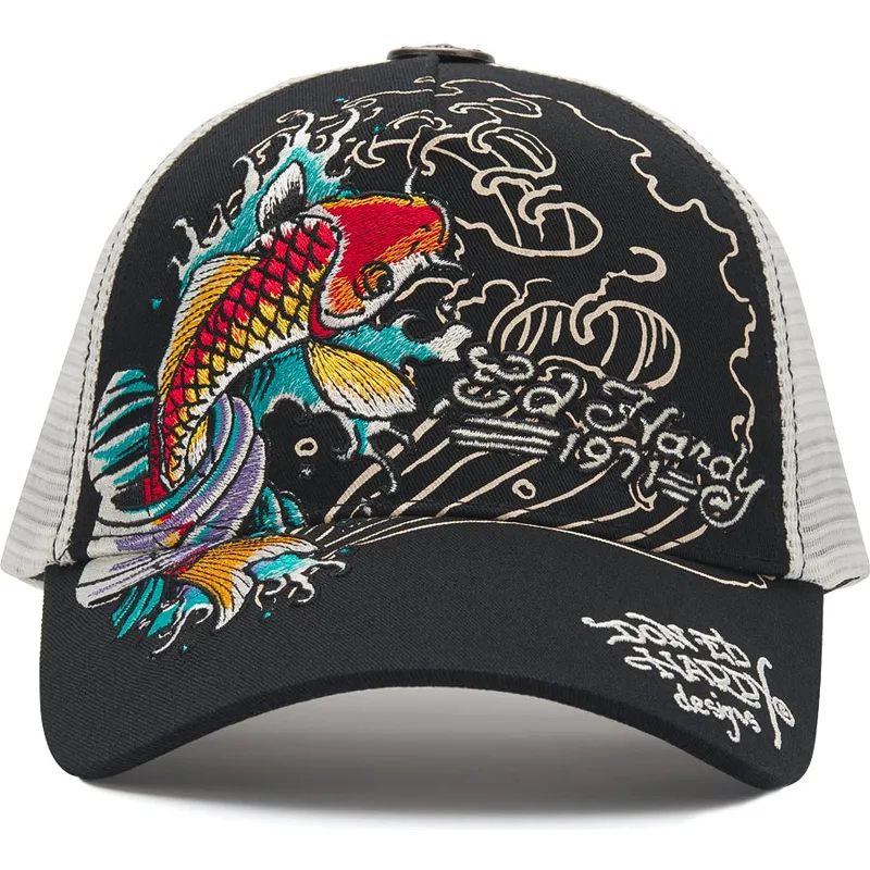 casquette-trucker-noire-1971-koi-fish-ed-hardy