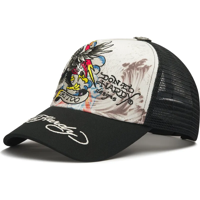 cepur-izliekta-truckeris-balts-snapback-tattoo-eagle-graphic-no-ed-hardy cepur-izliekta-truckeris-balts-snapback-tattoo-eagle-graphic-no-ed-hardy