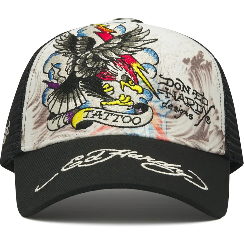 cepur-izliekta-truckeris-balts-snapback-tattoo-eagle-graphic-no-ed-hardy cepur-izliekta-truckeris-balts-snapback-tattoo-eagle-graphic-no-ed-hardy